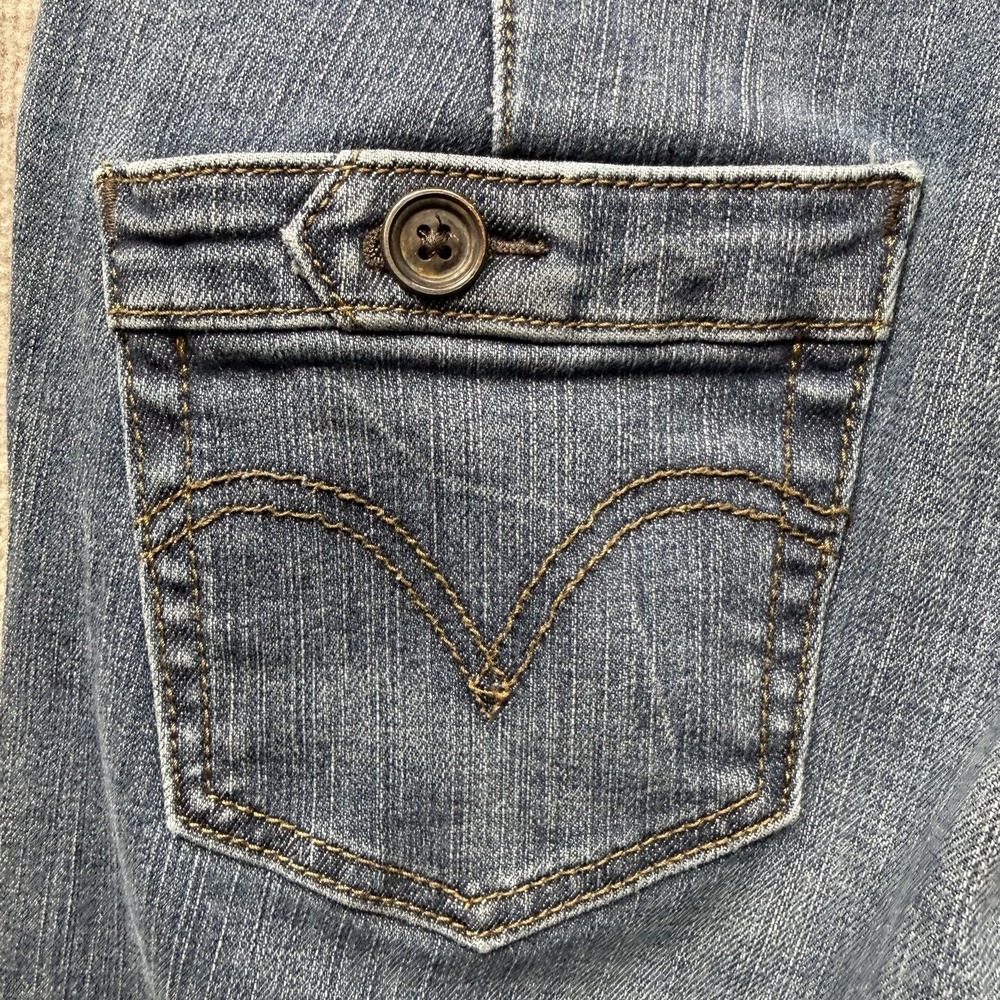 Levis Jeans Womens 8 Blue Medium Wash Wide Leg Perfectly Slimming Denim 80s - Picture 8 of 10